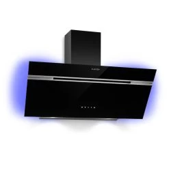 Alina Dunstabzugshaube 90cm 600 M³/h LED-Display Ambientelicht Schwarz