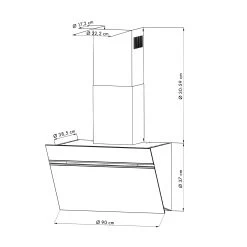Alina Dunstabzugshaube 90cm 600 M³/h LED-Display Ambientelicht Schwarz -Klarstein 10034106 yy 0009 logo