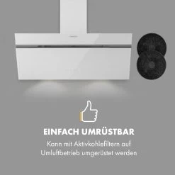 Alina Dunstabzugshaube 90 Cm 600 M³/h Ambientelicht Glasfront Weiß -Klarstein 10034107 de 0007 logo