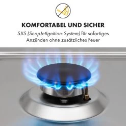 Ignito 5 Zonen Gaskochfeld 5-flammig Sabaf-Brenner Edelstahl Silber 16 Ignito 5 Zonen Gaskochfeld 5-flammig Sabaf-Brenner Edelstahl Silber -Klarstein 10034111 de 0006 logo