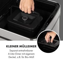 Touchless Müllsammler Sensor 72L 4 Behälter ABS PP Edelstahl Gebürstet -Klarstein 10034128 de 0004 logo