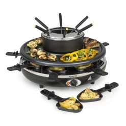 Fonduelette Raclette Und Fondue 1350W 1 Liter 38 Cm Ø Für 8 Personen