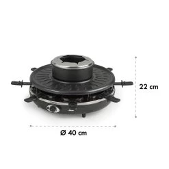 Fonduelette Raclette Und Fondue 1350W 1 Liter 38 Cm Ø Für 8 Personen -Klarstein 10034138 yy 0007 logo Klarstein Fonduelette Raclette und Fondue 1350W