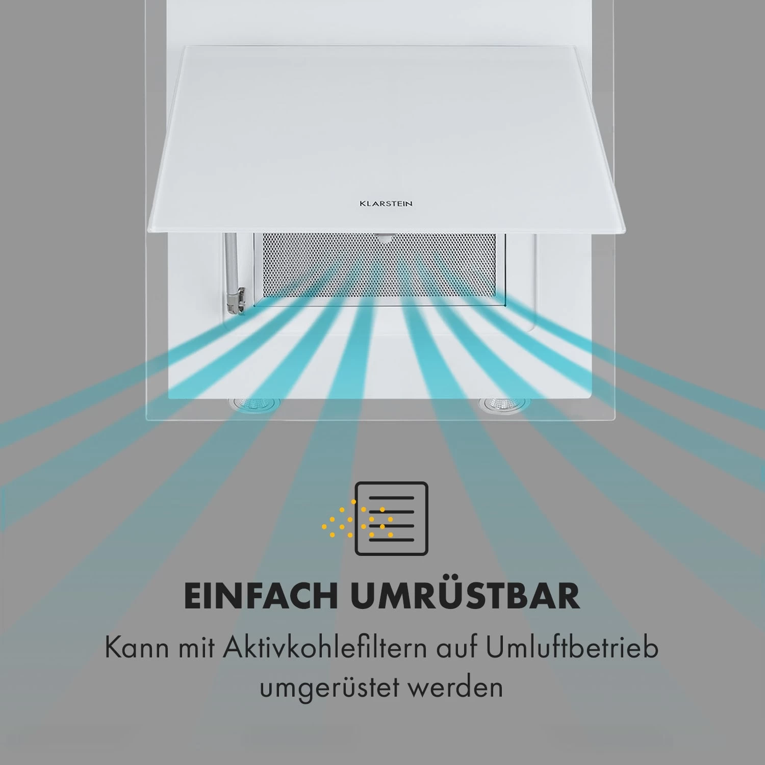 Mirage 60 Dunstabzugshaube 550 M³/h Touch-Panel Ambient EEC A++ Weiß 8 Mirage 60 Dunstabzugshaube 550 M³/h Touch-Panel Ambient EEC A++ Weiß – Bild 6