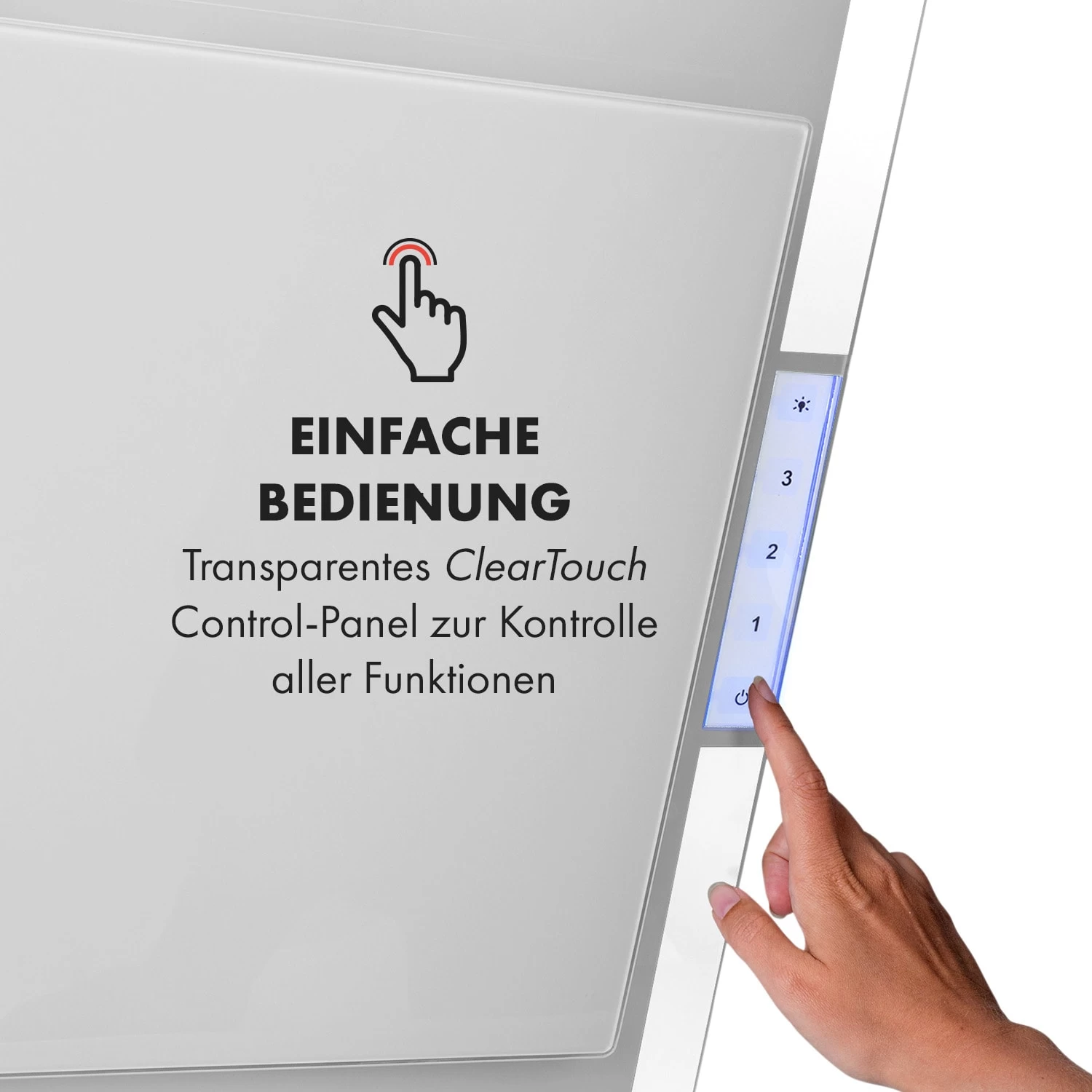 Mirage 60 Dunstabzugshaube 550 M³/h Touch-Panel Ambient EEC A++ Weiß 10 Mirage 60 Dunstabzugshaube 550 M³/h Touch-Panel Ambient EEC A++ Weiß – Bild 8