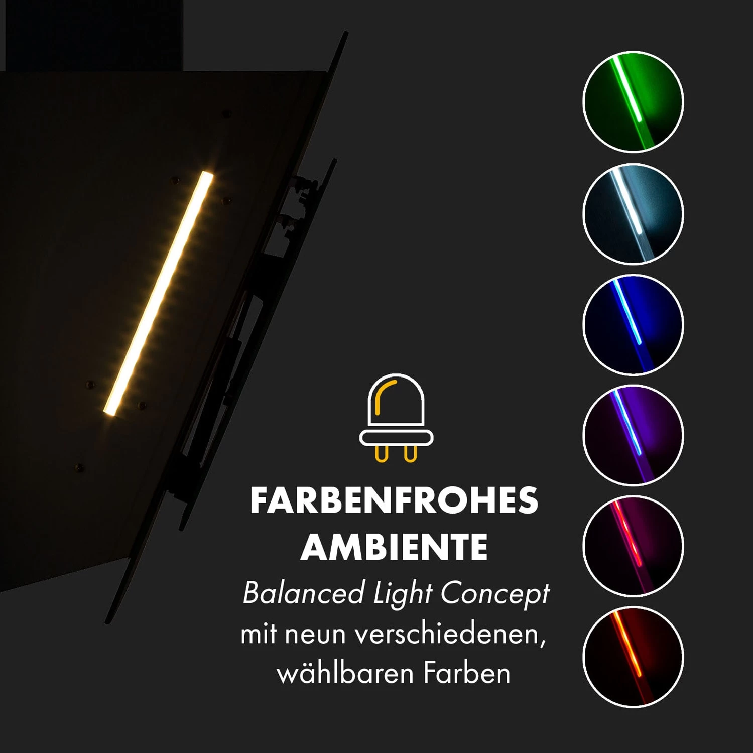 Mirage 90 Dunstabzugshaube 550 M³/h Touch-Panel Ambient EEC A++ Weiß 7 Mirage 90 Dunstabzugshaube 550 M³/h Touch-Panel Ambient EEC A++ Weiß – Bild 5