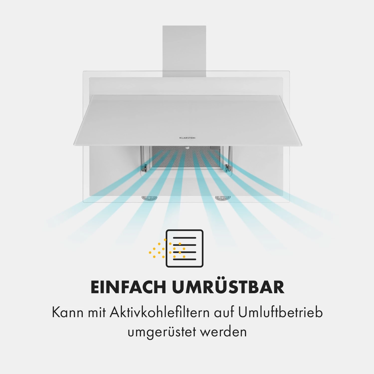 Mirage 90 Dunstabzugshaube 550 M³/h Touch-Panel Ambient EEC A++ Weiß 8 Mirage 90 Dunstabzugshaube 550 M³/h Touch-Panel Ambient EEC A++ Weiß – Bild 6