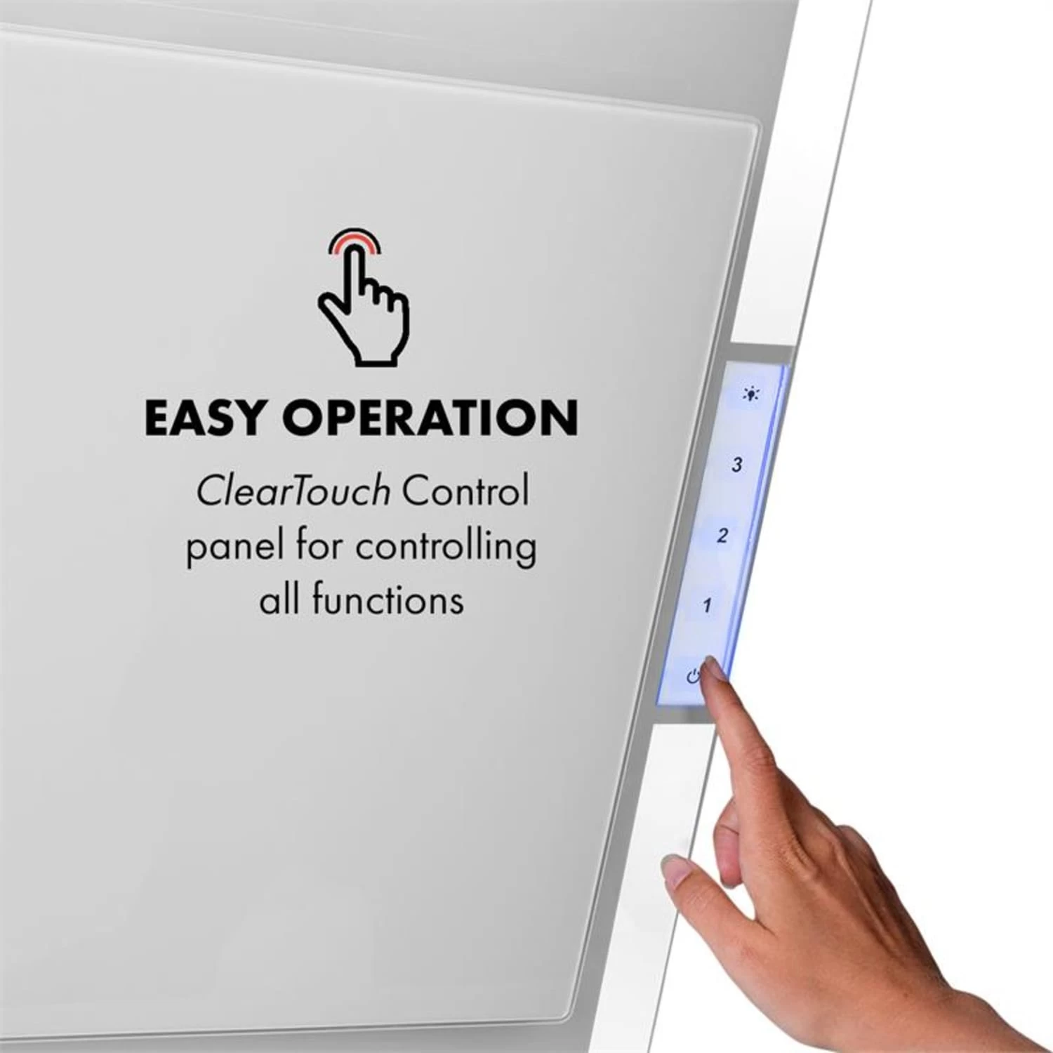 Mirage 90 Dunstabzugshaube 550 M³/h Touch-Panel Ambient EEC A++ Weiß 11 Mirage 90 Dunstabzugshaube 550 M³/h Touch-Panel Ambient EEC A++ Weiß – Bild 9