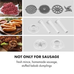 Kraftprotz Elektrischer Fleischwolf 700 W Kupfermotor Edelstahl -Klarstein 10034215 yy 0003 logo Klarstein Kraftprotz elektrischer Fleischwolf weiss