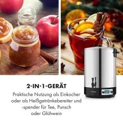KonfiStar 40 Digital Einkocher Getränkespender 2500W 40L 100°C 180min 18 KonfiStar 40 Digital Einkocher Getränkespender 2500W 40L 100°C 180min -Klarstein 10034239 de 0007 logo