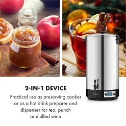 KonfiStar 60 Digital Einkocher Getränkespender 2500W 60L 100°C 180min -Klarstein 10034241 yy 0007 logo Digital Food Preserver 60L