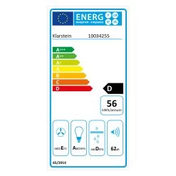 Simplica Dunstabzugshaube Einbau 52cm Abluft: 400 M³/h LED Edelstahl -Klarstein 10034255 energy label