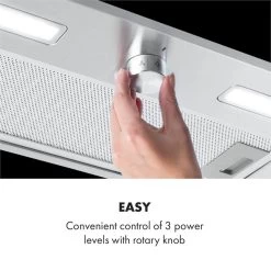 Simplica Dunstabzugshaube Einbau 52cm Abluft: 400 M³/h LED Edelstahl -Klarstein 10034255 yy 0004 logo Klarstein Simplica Dunstabzugshaube 52cm Edelstahl