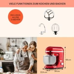 Bella Elegance Küchenmaschine 2000 W 2,7 PS 5,2 Ltr Edelstahl BPA-frei 13 Bella Elegance Küchenmaschine 2000 W 2,7 PS 5,2 Ltr Edelstahl BPA-frei -Klarstein 10034364 de 0005 usp