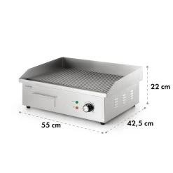 Grillmeile 3000R Elektrogrill 3000W Platte 54,5x35cm Geriffelt -Klarstein 10034449 yy 0009 logo Klarstein Grillmeile 3000R Pro Grill geriffelt