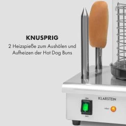 Wurstfabrik Pro 550 Hot Dog Maker 550W 2 Spieße 5L 30-100°C Edelstahl -Klarstein 10034453 de 0005 logo