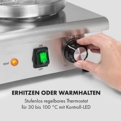 Wurstfabrik 600 Hot Dog Maker 600W 3 Spieße 5L 30-100°C Glas Edelstahl 14 Wurstfabrik 600 Hot Dog Maker 600W 3 Spieße 5L 30-100°C Glas Edelstahl -Klarstein 10034454 de 0003 logo