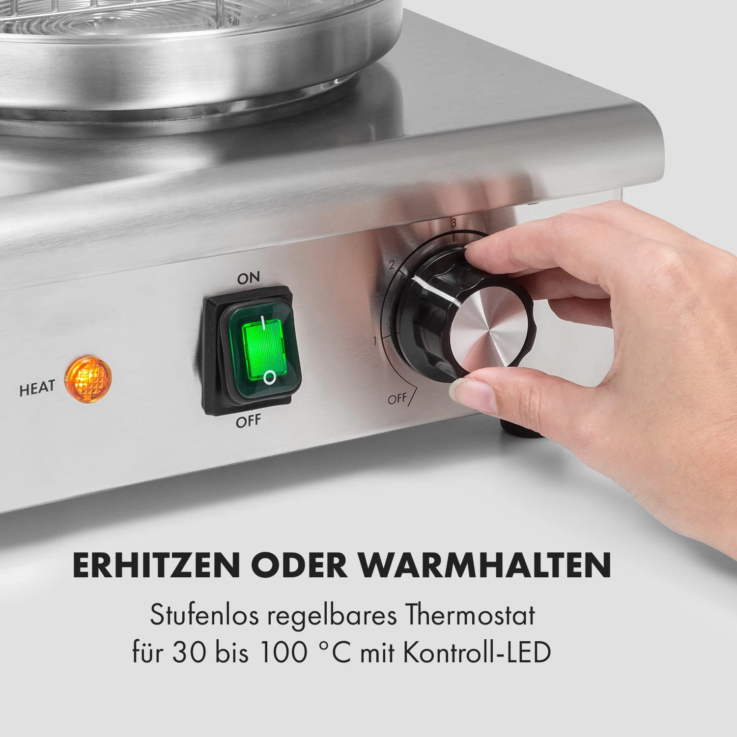 Wurstfabrik 600 Hot Dog Maker 600W 3 Spieße 5L 30-100°C Glas Edelstahl 5 Wurstfabrik 600 Hot Dog Maker 600W 3 Spieße 5L 30-100°C Glas Edelstahl – Bild 3