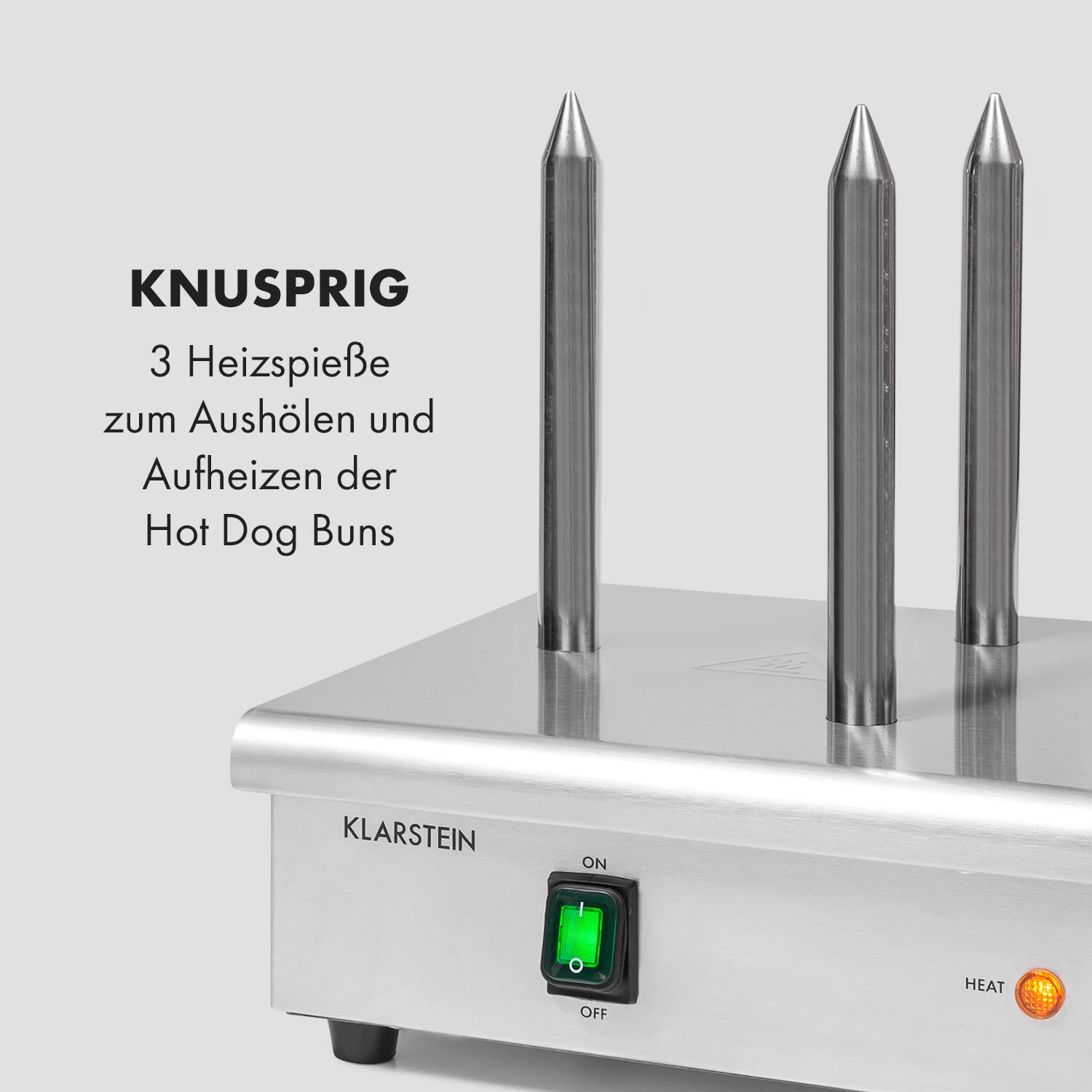 Wurstfabrik 600 Hot Dog Maker 600W 3 Spieße 5L 30-100°C Glas Edelstahl 7 Wurstfabrik 600 Hot Dog Maker 600W 3 Spieße 5L 30-100°C Glas Edelstahl – Bild 5