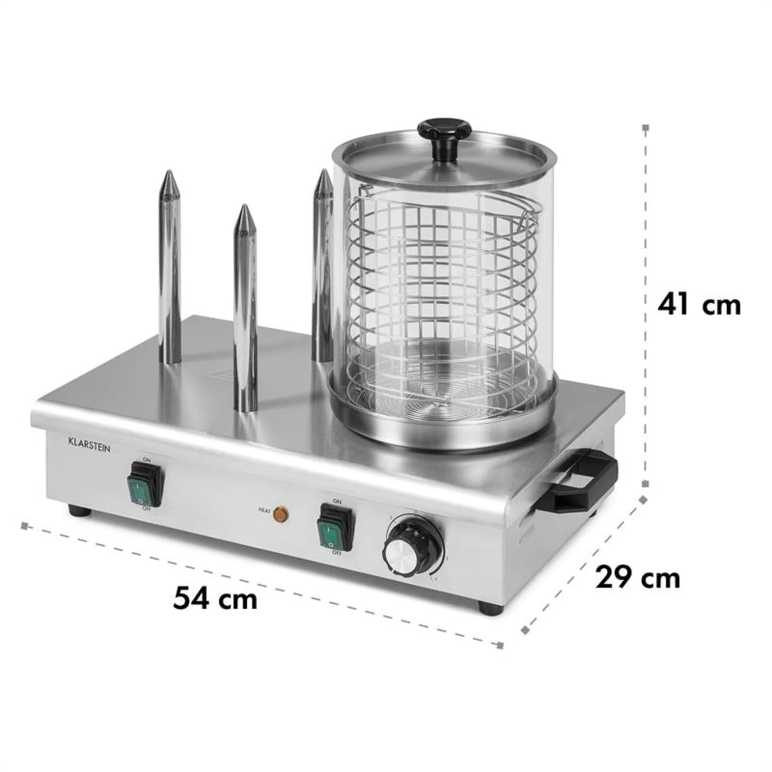 Wurstfabrik 600 Hot Dog Maker 600W 3 Spieße 5L 30-100°C Glas Edelstahl 12 Wurstfabrik 600 Hot Dog Maker 600W 3 Spieße 5L 30-100°C Glas Edelstahl – Bild 10