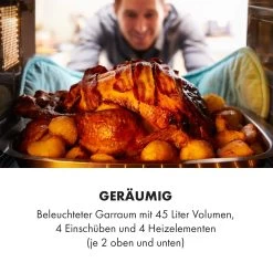 Masterchef 45 Mini-Backofen 45l 2000W 100-230 °C Timer Silber -Klarstein 10034497 de 0004 logo