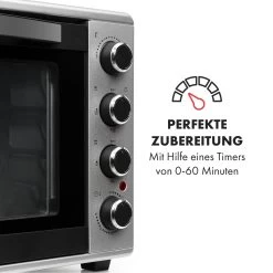 Masterchef 60 Mini-Backofen 60l 2000W 100-230 °C Timer Silber -Klarstein 10034499 de 0005 logo