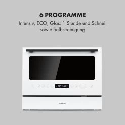 Azuria Geschirrspülmaschine 1380W 6,5L 6 Gedecke Schwarze Glasfront -Klarstein 10034510 de 0005 logo