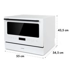 Azuria Geschirrspülmaschine 1380W 6,5L 6 Gedecke Schwarze Glasfront -Klarstein 10034510 yy 0011 logo Klarstein Azuria Geschirrspuelmaschine weiss