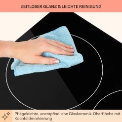 EasyCook Domino Keramikkochfeld 3000W Drehregler Schwarz 18 EasyCook Domino Keramikkochfeld 3000W Drehregler Schwarz -Klarstein 10034603 de 0008 usp