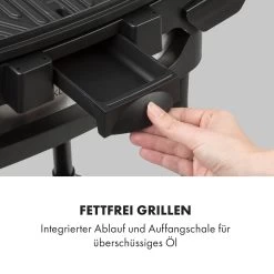 Gatsby Elektrogrill 2000W Antihaft-Grillfläche Seitentische Schwarz -Klarstein 10034706 de 0008 logo