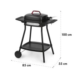 Gatsby Elektrogrill 2000W Antihaft-Grillfläche Seitentische Schwarz -Klarstein 10034706 yy 0009 dimensions