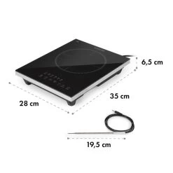 Cook N Roll Induktionskochfeld 2000W Timer 10 Stufen Bratenthermometer -Klarstein 10034708 yy 0009 logo Klarstein Cook n Roll Induktionskochfeld schwarz