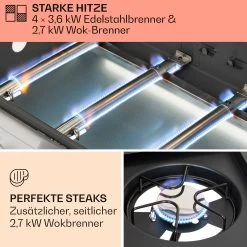 Tomahawk Gasgrill 4x3,6 KW + 2,7 KW Brenner 66x43,5 Cm Grill Edelstahl -Klarstein 10034710 de 0003 usp