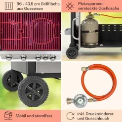 Tomahawk Gasgrill 4x3,6 KW + 2,7 KW Brenner 66x43,5 Cm Grill Edelstahl -Klarstein 10034710 de 0005 usp