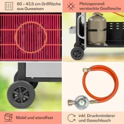 Tomahawk Gasgrill 3 X 3,6 KW Brenner 60 X 43,5 Cm Grill Edelstahl -Klarstein 10034711 de 0005 usp