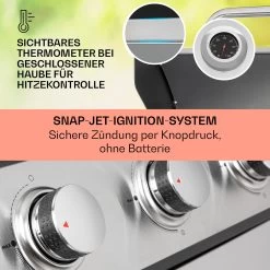 Tomahawk Gasgrill 5x3,6 KW + 2,7 KW Brenner 80x43,5 Cm Grill Edelstahl -Klarstein 10034712 de 0004 usp