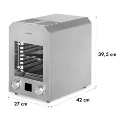 Hannibal Hochtemperaturgrill Indoor 2.200W 850°C Edelstahl Silber -Klarstein 10034803 yy 0009 logo Klarstein Hannibal Hochtemperaturgrill silber