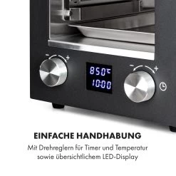 Hannibal Hochtemperaturgrill Indoor 2.200W 850°C Edelstahl Schwarz -Klarstein 10034804 de 0005 logo