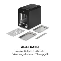 Hannibal Hochtemperaturgrill Indoor 2.200W 850°C Edelstahl Schwarz -Klarstein 10034804 de 0008 logo