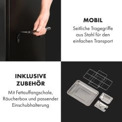 Pasadena Gas-Räuchergrill 2,5 KW Heizleistung 180 °C / 350 °F Max. -Klarstein 10034818 de 0009 logo