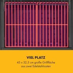 Meat Machine Holzkohlegrill BBQ 45x32,5cm Thermometer Bodenrollen -Klarstein 10034819 de 0003 logo