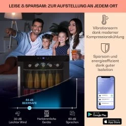 Coachella 50 Weinkühlschrank 47 Liter WiFi-Funktion Hintergrundbeleuchtung Edelstahl -Klarstein 10034822 de 0003 logo
