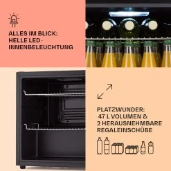 Coachella 50 Weinkühlschrank 47 Liter WiFi-Funktion Hintergrundbeleuchtung Edelstahl -Klarstein 10034822 de 0004 logo