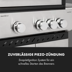 Valkyrie Gasgrill 3x3,2 + 2,9 KW Sichtfenster 54x42 Cm Grill Edelstahl 20 Valkyrie Gasgrill 3x3,2 + 2,9 KW Sichtfenster 54x42 Cm Grill Edelstahl -Klarstein 10034845 de 0009 logo