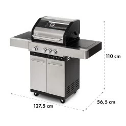 Valkyrie Gasgrill 3x3,2 + 2,9 KW Sichtfenster 54x42 Cm Grill Edelstahl 21 Valkyrie Gasgrill 3x3,2 + 2,9 KW Sichtfenster 54x42 Cm Grill Edelstahl -Klarstein 10034845 yy 0010 logo Klarstein Valkyrie Gasgrill 3plus1 Brenner Edelstahl