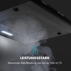 Capannina Unterbau-Abzugshaube 60cm 166m³/h LED Edelstahl Schwarz -Klarstein 10034861 de 0006 logo