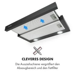 Viola Dunstabzugshaube Edelstahl 59,6 Cm 612m³/h EEK A Schwarz -Klarstein 10034863 de 0006 logo