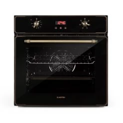 Elizabeth Einbaubackofen Retro 2200 Watt 70l Messingoptik Display