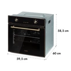 Elizabeth Einbaubackofen Retro 2200 Watt 70l Messingoptik Display -Klarstein 10034880 yy 0009 logo Klarstein Elizabeth Einbaubackofen schwarz