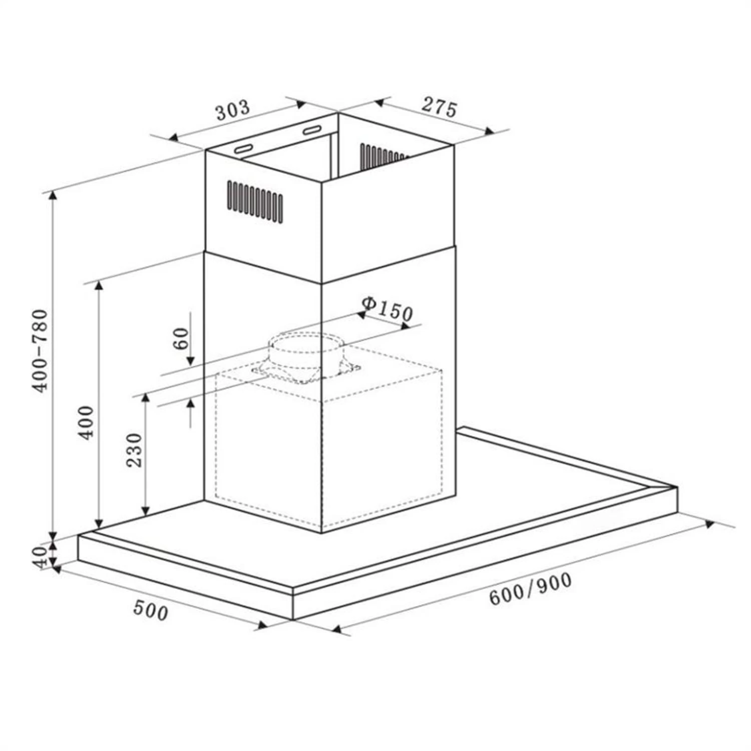 Limelight Dunstabzugshaube 90cm Wandhaube 600m³/h Edelstahl 11 Limelight Dunstabzugshaube 90cm Wandhaube 600m³/h Edelstahl – Bild 9
